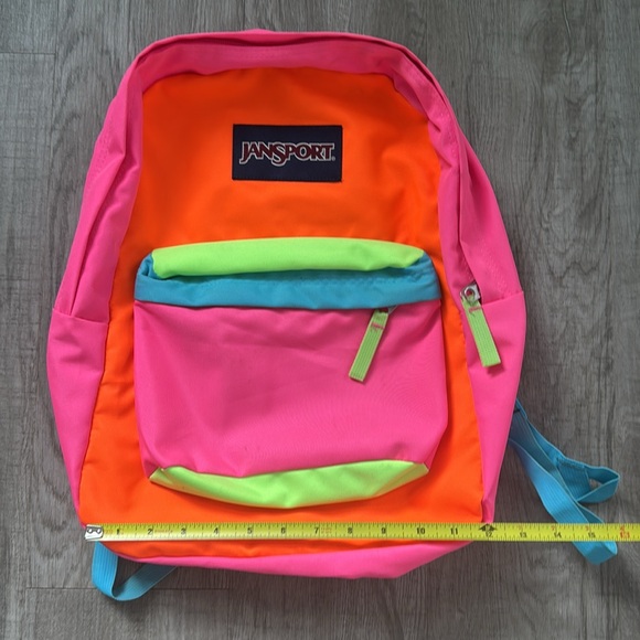 Jansport Multicolor Neon Backpack- LIKE NEW!!! - Picture 4 of 6